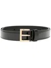 Prada Black Logo Plaque Belt In Schwarz