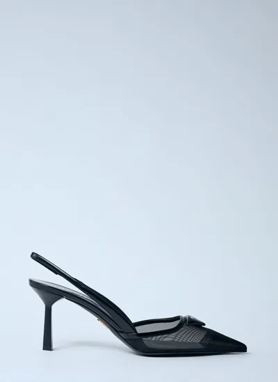 PRADA LOGO PLAQUE POINTED HEELS