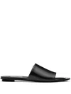 Prada Logo Plaque Pointed-toe Sandals In Black