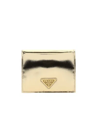 Prada Logo Plaque Purse In Nude