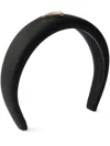 Prada Logo-plaque Re-nylon Headband In Schwarz