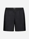 Prada Logo-plaque Re-nylon Swim Shorts In Black