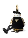 Prada Logo-plaque Robot Bag Charm In Schwarz