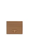 Prada Triangle Logo Saffiano Leather Cardholder
