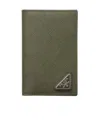 Prada Saffiano Leather Bifold Wallet In Green