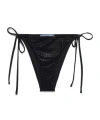 Prada Jersey Bikini Bottom With Rhinestones In Black