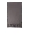 Prada Mens Grey Logo-plaque Fringed-trim Silk And Cashmere-blend Scarf In Dali Lime