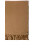 Prada Logo-plaque Silk-cashmere Scarf In Neutrals