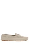 Prada Design Loafers With Subtle Stitched Detail In Pomice