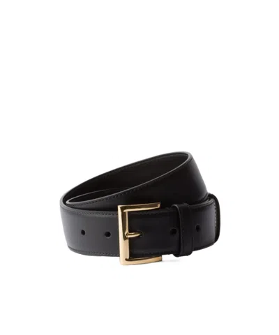 PRADA PRADA LOGO PLAQUE SQUARE-BUCKLE BELT