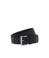 Prada City Calf Leather Belt In Black