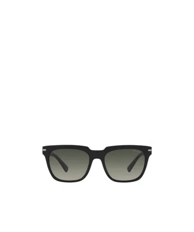 Prada Logo Plaque Square-frame Sunglasses In Black