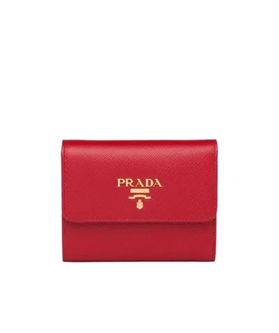 PRADA PRADA LOGO PLAQUE TRI-FOLD WALLET