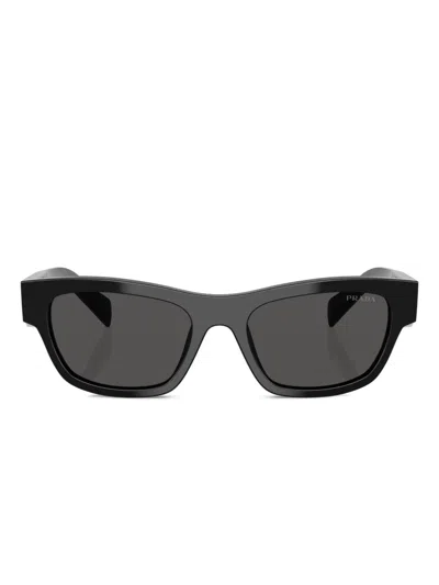 Prada Logo-plaque Sunglasses In Black
