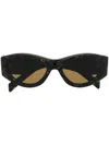 Prada Logo-plaque Sunglasses In Black