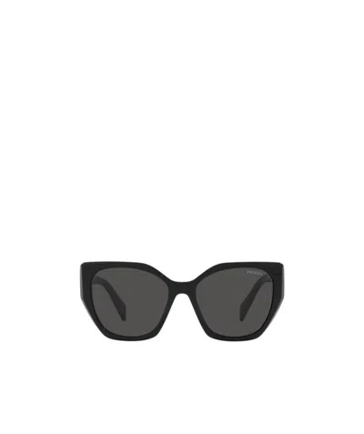 Prada Logo-plaque Sunglasses In Black