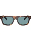 Prada Pr B11s 15w04d 55mm Unisex Rectangle Sunglasses In Brown