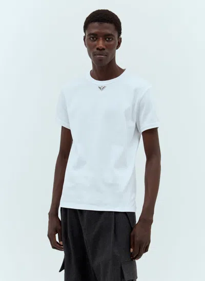 Prada Logo Plaque T-shirt In White