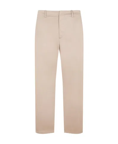 Prada Logo-plaque Tailored Trousers In Brown