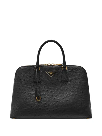 Pre-owned Prada Logo-plaque Tote Bag In Black