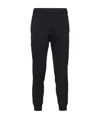 Prada Technical Fleece Track Pants In Black
