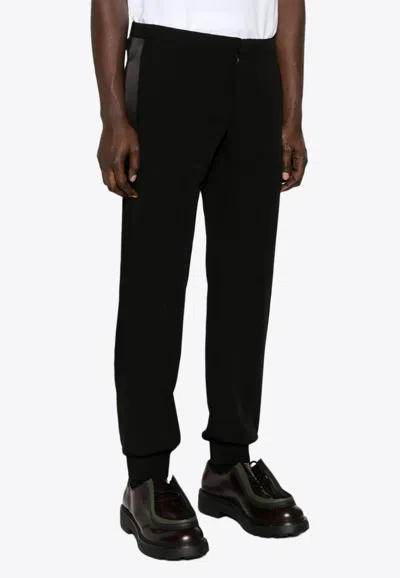 Prada Logo Plaque Track Pants In Black
