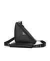 Prada Saffiano Leather And Leather Shoulder Bag In Black