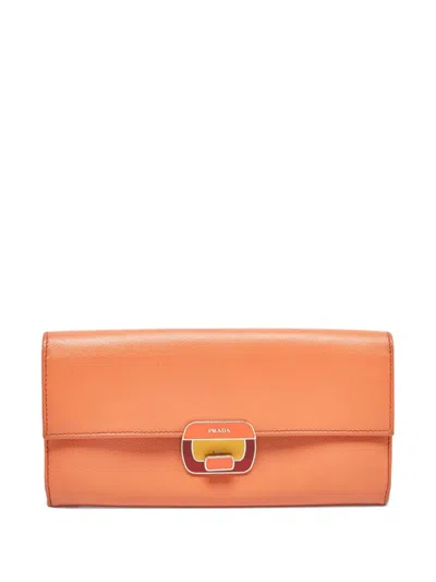Pre-owned Prada Logo-plaque Wallet