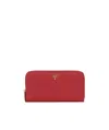Prada Logo-plaque Zip-around Wallet In Red