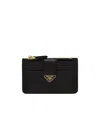 Prada Logo-plaque Zip-fastening Purse In Black