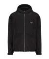 Prada Re-nylon Enamel Triangle-logo Jacket In Black