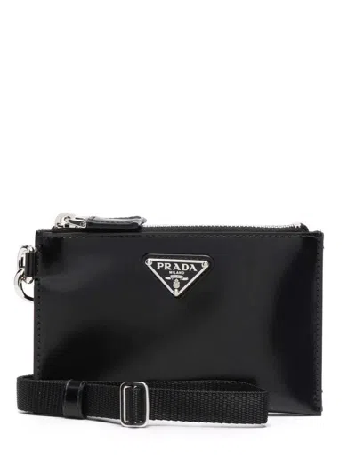 Prada Logo Plaque Zip-up Wallet In Multicolor