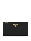 Prada Logo-plaque Zipped Wallet In Black