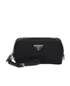 Prada Re-nylon And Brushed Leather Pouch In Black
