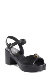 Prada Soft Nappa Ankle Strap Platform Sandals