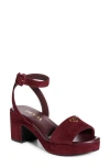 Prada Logo Platform Sandal In Burgundy