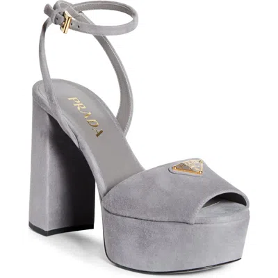 Prada Logo Platform Sandal In Multi