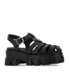 Prada Monolith Sandals In Black