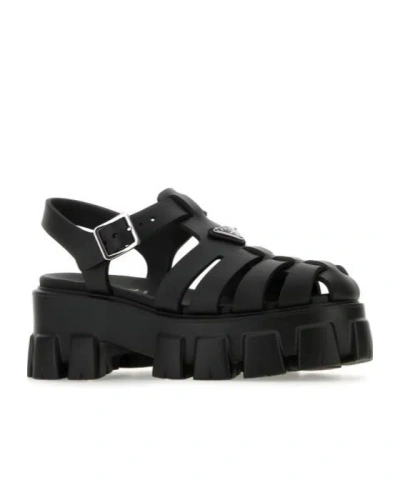 Prada Rubber Logo Chunky-sole Fisherman Sandals In Multi