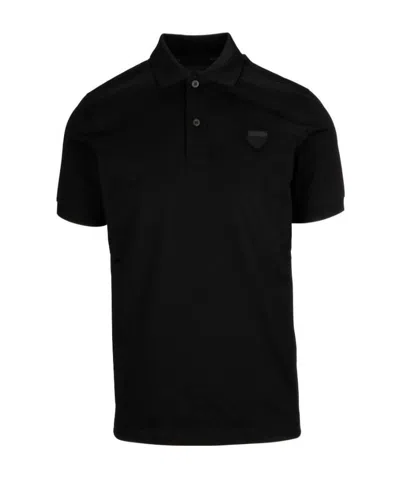 Prada Logo Polo Shirt In Black