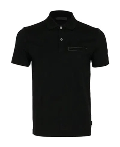 Prada Logo Polo Shirt In Black