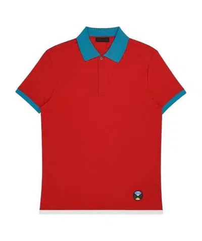 Prada Logo Polo Shirt In Red