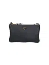 Prada Triangle-logo Shoulder Bag In Black  