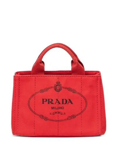 Pre-owned Prada Logo-print Bag In Red