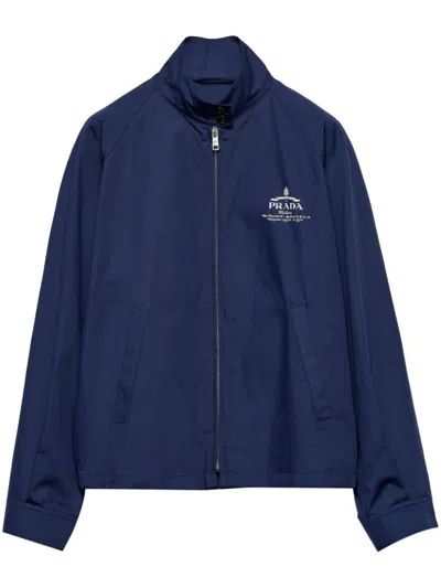 PRADA LOGO-PRINT BOMBER JACKET
