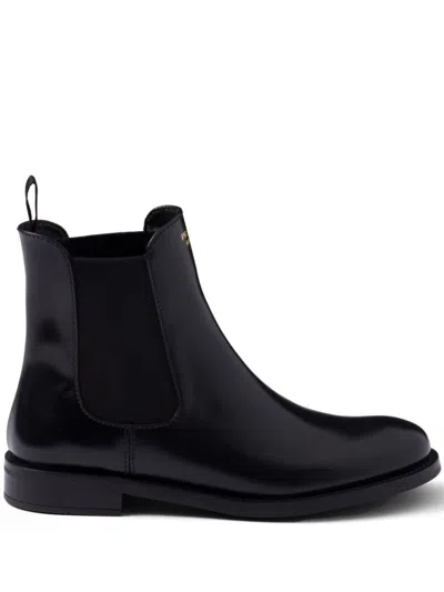 Prada Logo-print Boots In Black