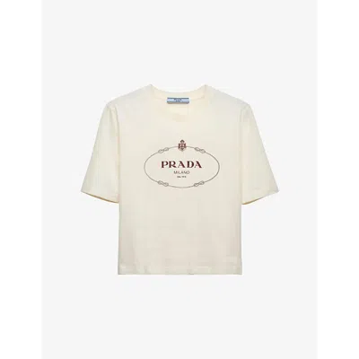 PRADA LOGO-PRINT BOXY-FIT COTTON-JERSEY T-SHIRT