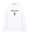 Prada Logo-print Cotton Sweatshirt In White