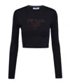 Prada Black Silk T-shirt In Black