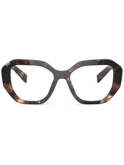 Prada Logo-print Glasses In Brown